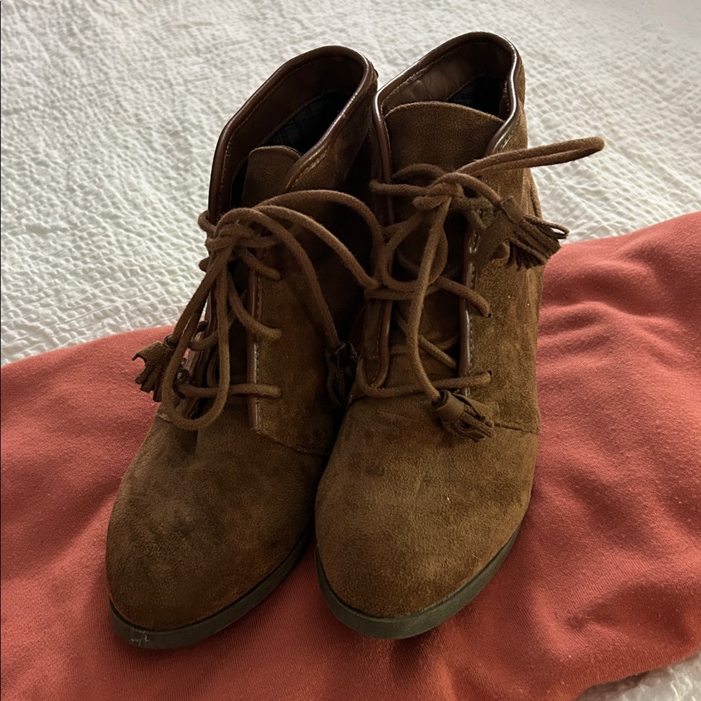 Madden Girl Suede Wedge Heel Booties